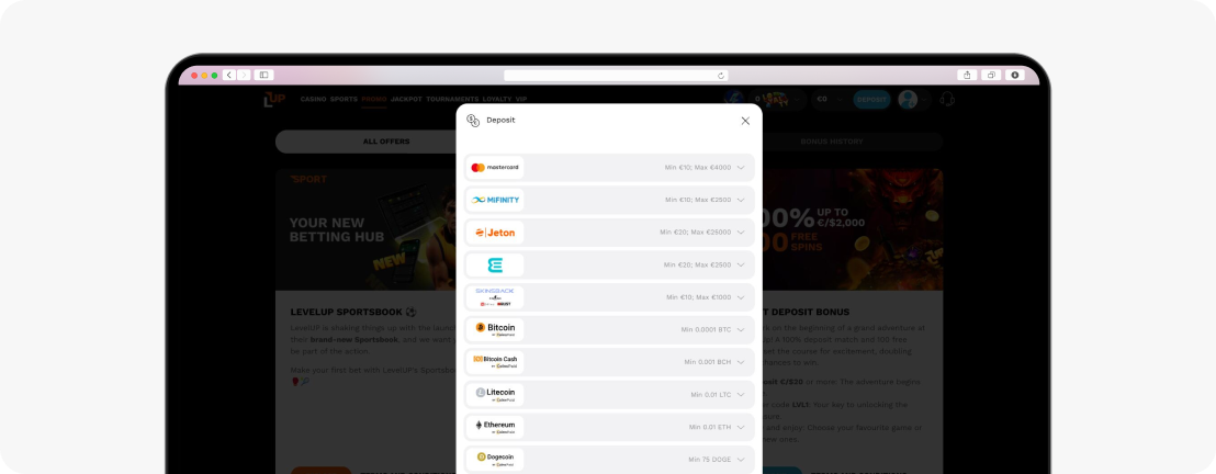 LevelUp Deposits