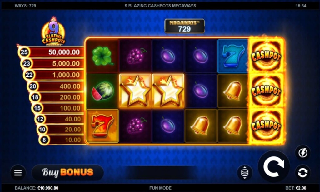 9 Blazing Cashpots Megaways Screenshot