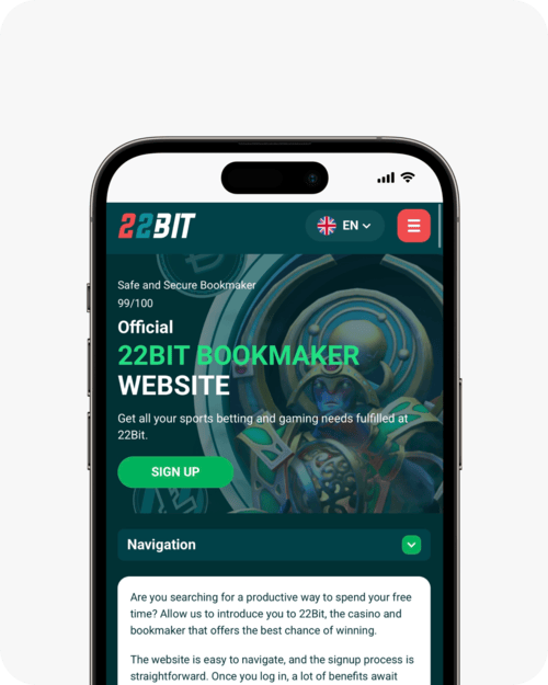 screenshot of 22bit crypto casino