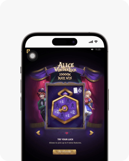 screenshot of bc.game alice wonderluck slot