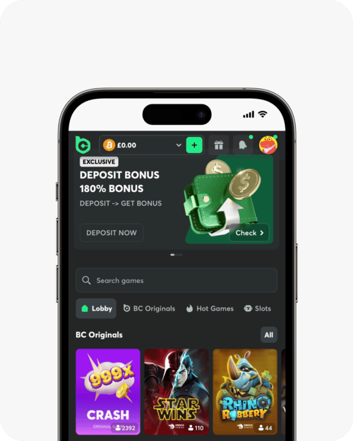 screenshot of bc.game crypto casino