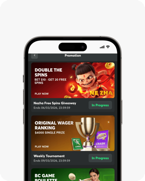 screenshot of bc.game ongoing offers