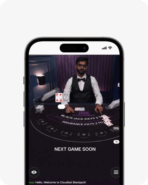 screenshot of cloudbet live blackjack