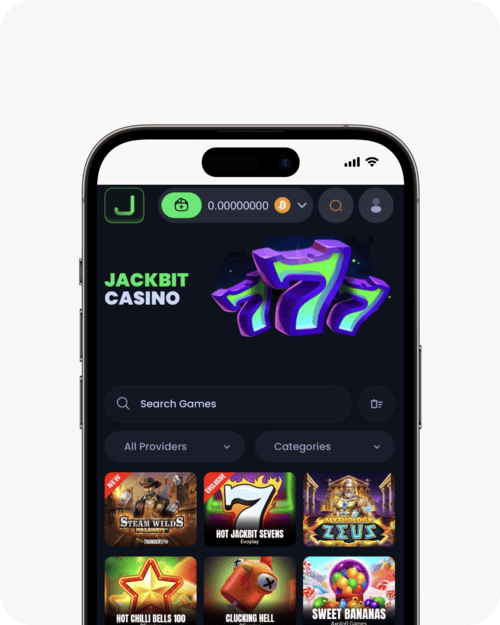 screenshot of jackbit casino lobby