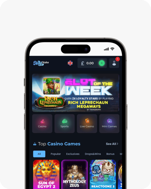 screenshot of mystake casino lobby