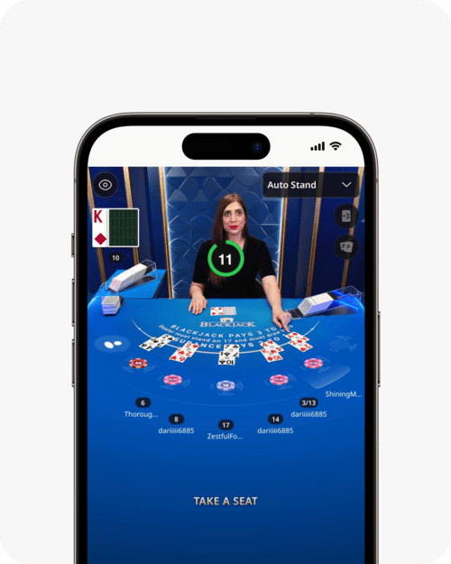 screenshot of mystake live casino game