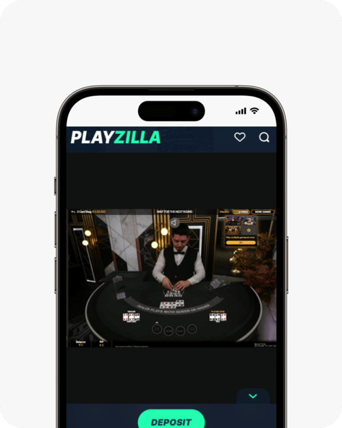 screenshot of playzilla live poker