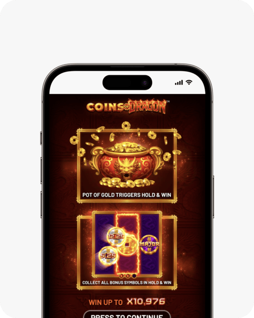 screenshot of vave coins of dragon slot