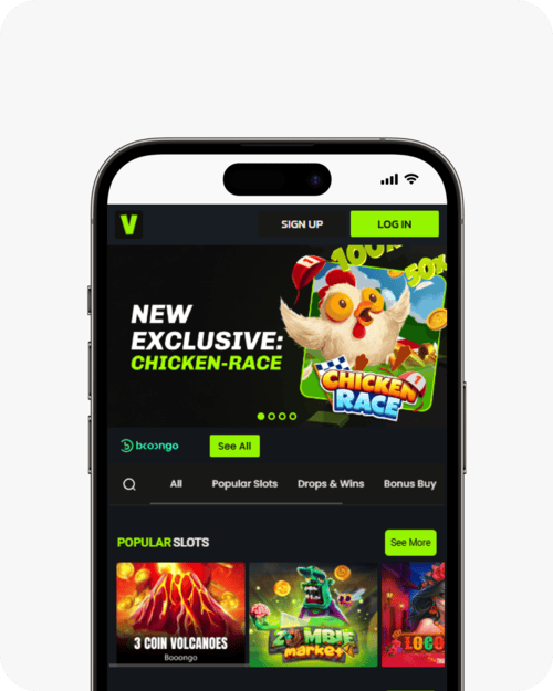 screenshot of velobet casino homepage