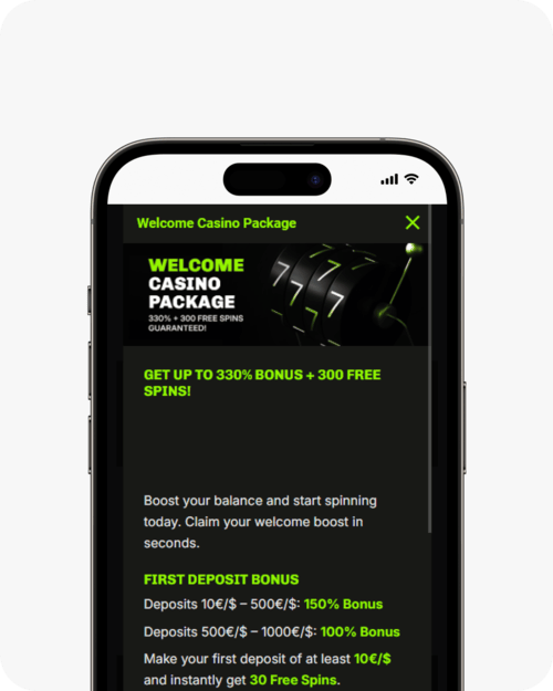 screenshot of velobet casino welcome package