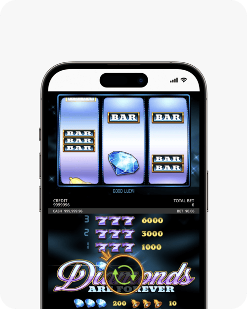 screenshot of diamonds are forever 3 lines slot