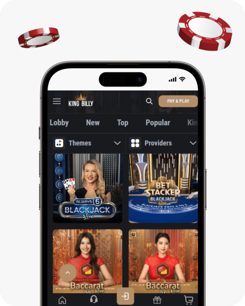 screenshot of king billy table games