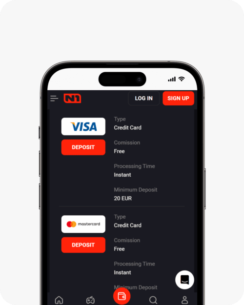 screenshot of n1 casino deposit methods