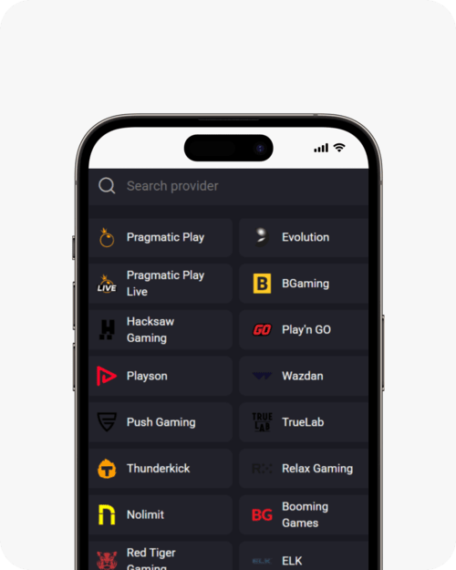 screenshot of n1 casino game providers