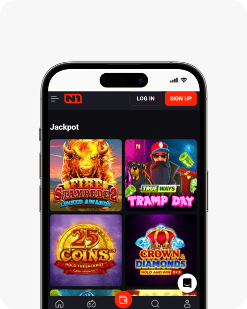 screenshot of n1 casino jackpot slots