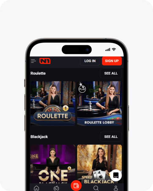 screenshot of n1 casino live games