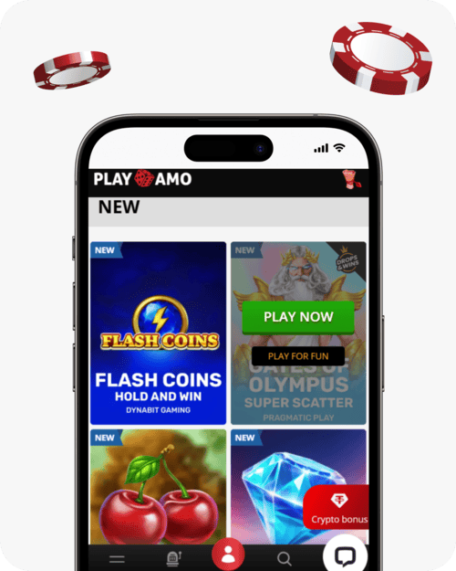 screenshot of playamo casino mobile site