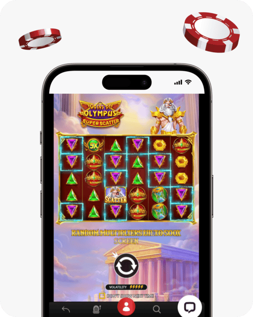 screenshot of playamo gates of olympus slot