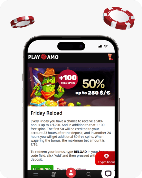 screenshot of playamo ongoing promotions page