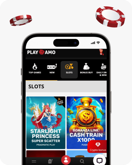 screenshot of playamo slots page