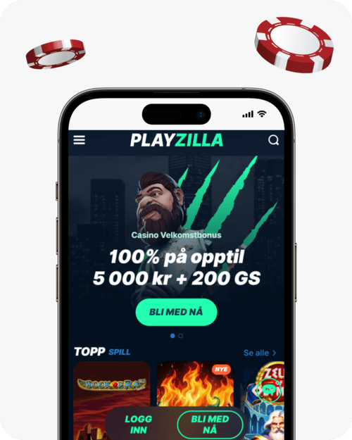 screenshot of playzilla norway site