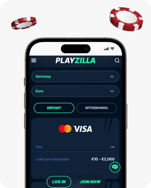 screenshot of playzilla payment options