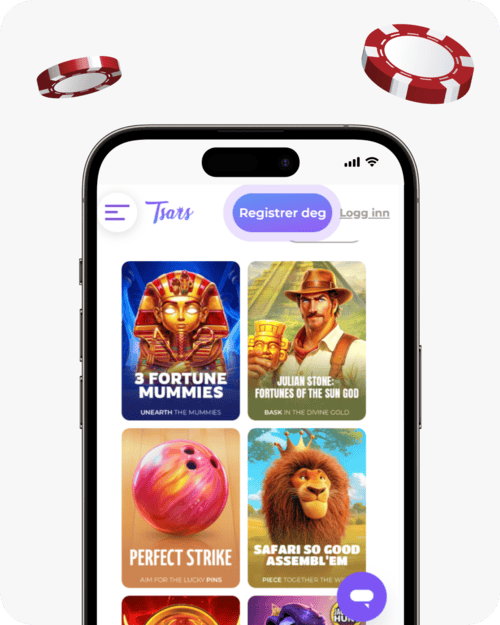 screenshot of tsars casino norway site