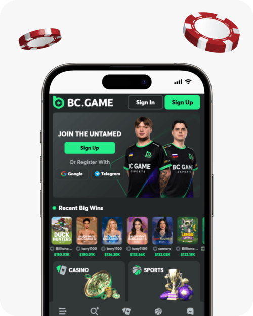 screenshot of bc.game uk site