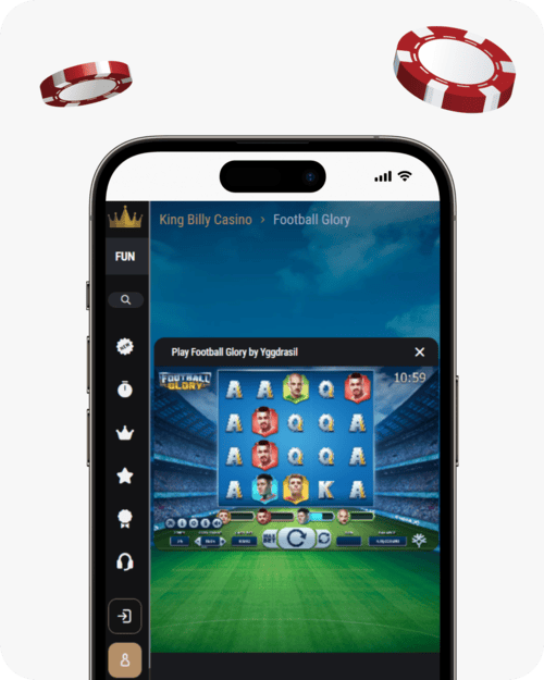 screenshot of king billy football glory slot