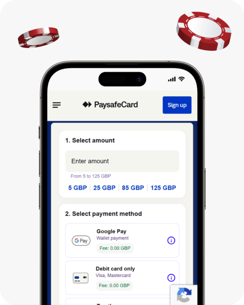 screenshot of paysafecard payment page