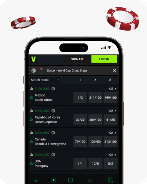 screenshot of velobet world cup group stage odds
