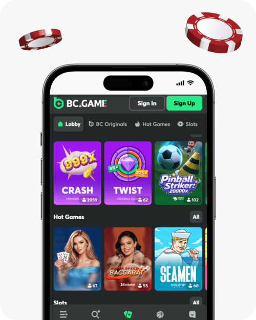screenshot of bc.game casino lobby