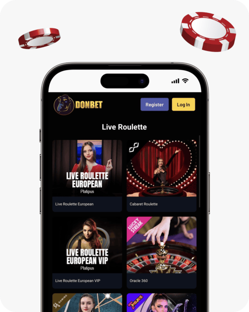 screenshot of donbet roulette games