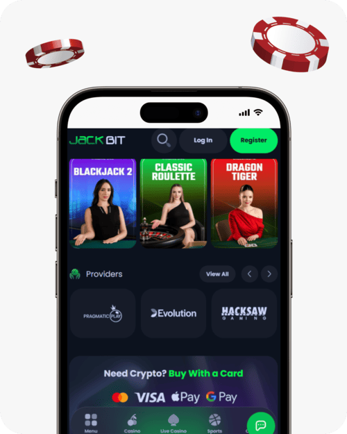 screenshot of jackbit casino homepage