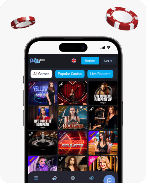 screenshot of mystake live casino games