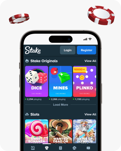 screenshot of stake casino slots